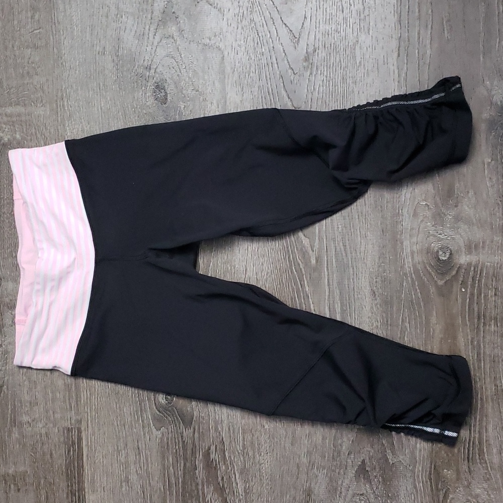 Lululemon Run: For Your Life Crop Leggings with Striped Waistband Size 4
